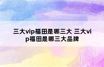 三大vip福田是哪三大 三大vip福田是哪三大品牌